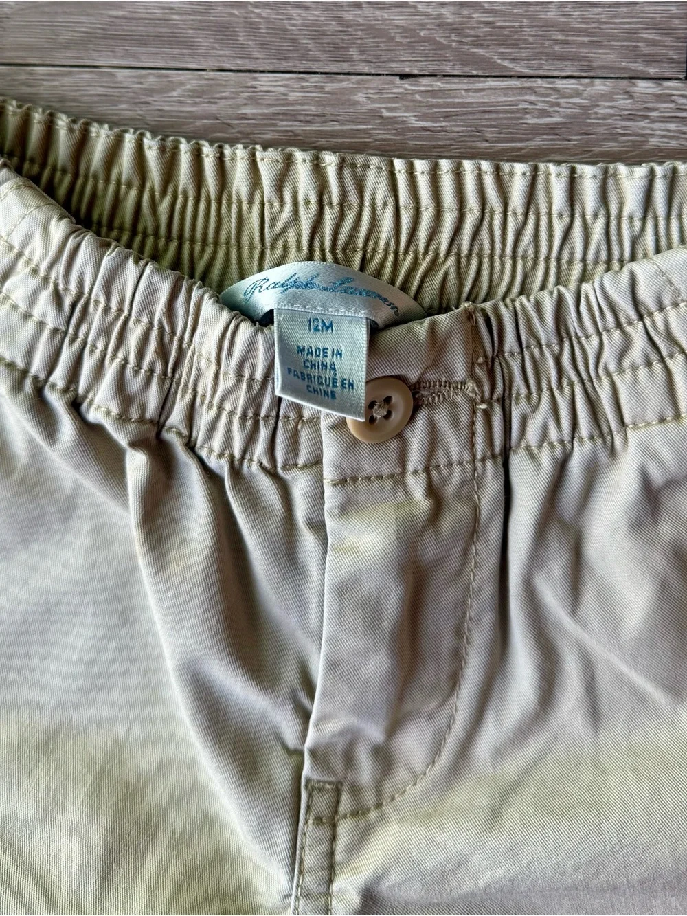 Ralph Lauren Light Khaki Elastic-Waist Cotton Bermuda Shorts